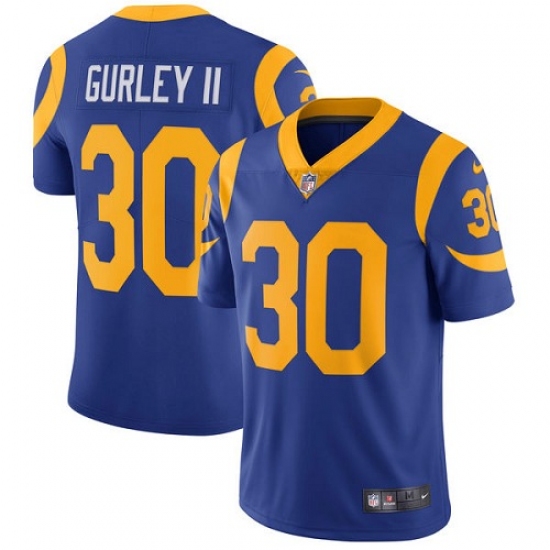 Men's Nike Los Angeles Rams #30 Todd Gurley Royal Blue Alternate Vapor Untouchable Limited Player NFL Jersey - Ujersey