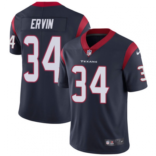 Youth Nike Houston Texans #34 Tyler Ervin Elite Navy Blue Team Color NFL Jersey - Ujersey