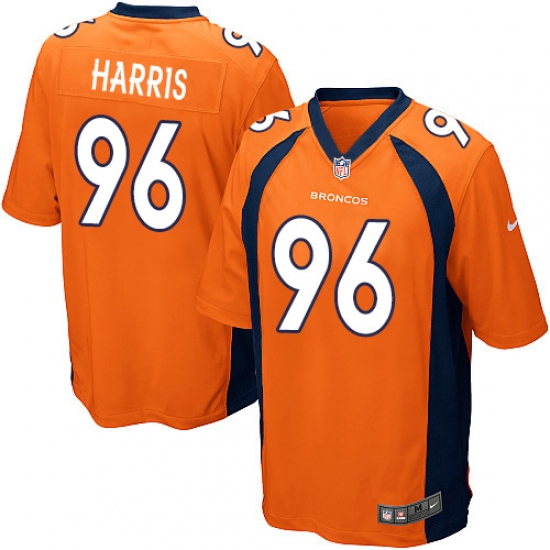 Men's Nike Denver Broncos #96 Shelby Harris Game Orange Team Color NFL Jersey - Ujersey