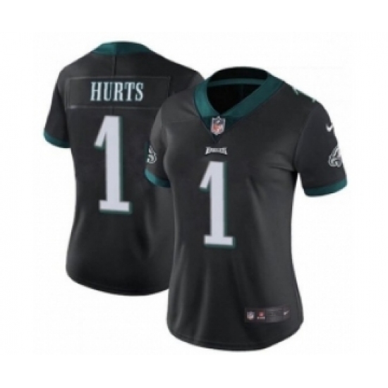 Women Philadelphia Eagles #1 Jalen Hurts Limited Black Vapor Untouchable NFL Jersey - Ujersey
