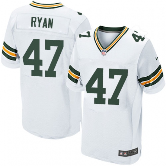 Men's Nike Green Bay Packers #47 Jake Ryan Elite White NFL Jersey - Ujersey