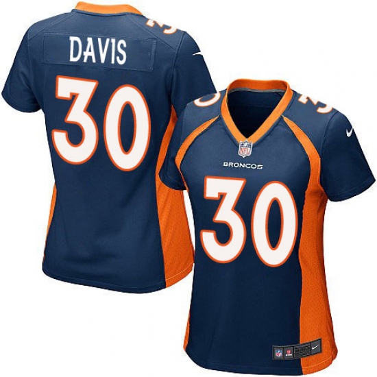 Women's Nike Denver Broncos #30 Terrell Davis Game Navy Blue Alternate NFL Jersey - Ujersey