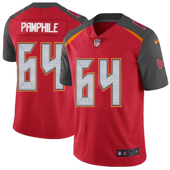 Youth Nike Tampa Bay Buccaneers #64 Kevin Pamphile Elite Red Team Color NFL Jersey - Ujersey