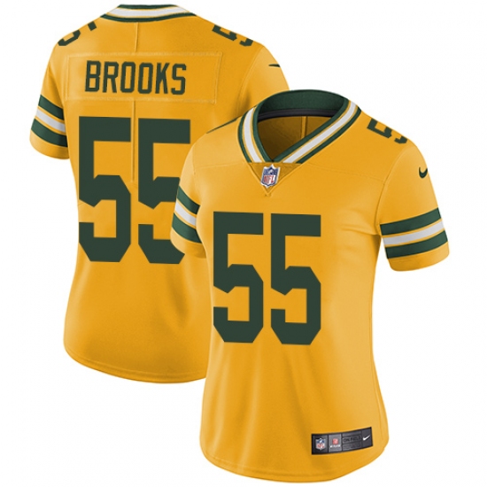 Women's Nike Green Bay Packers #55 Ahmad Brooks Limited Gold Rush Vapor Untouchable NFL Jersey - Ujersey