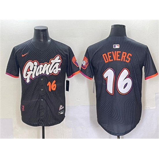 Men's San Francisco Giants #16 Rafael Devers Anthracite 2025 City Connect Limited Stitched Baseball Jersey - Ujersey