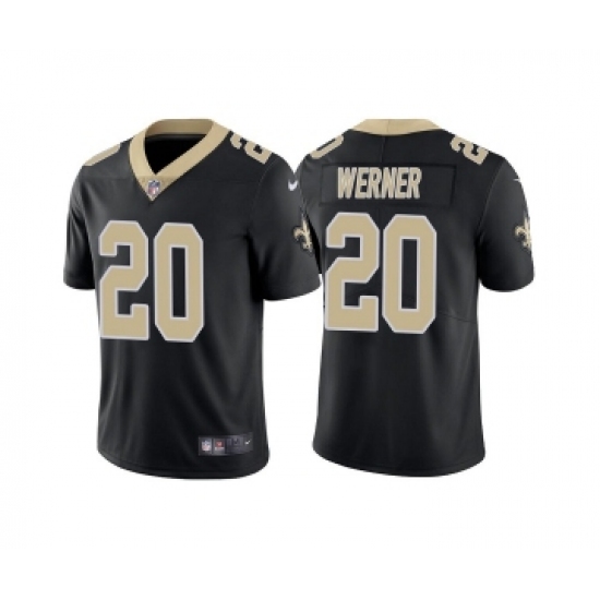 Men's New Orleans Saints #20 Pete Werner Black Vapor Limited Stitched Jersey
