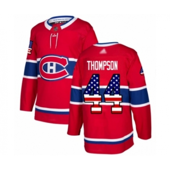 Men's Montreal Canadiens #44 Nate Thompson Authentic Red USA Flag Fashion Hockey Jersey - Ujersey
