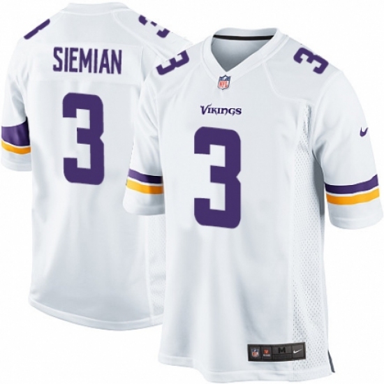 Men's Nike Minnesota Vikings #3 Trevor Siemian Game White NFL Jersey - Ujersey
