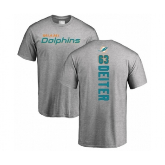 Football Miami Dolphins #63 Michael Deiter Ash Backer T-Shirt - Ujersey