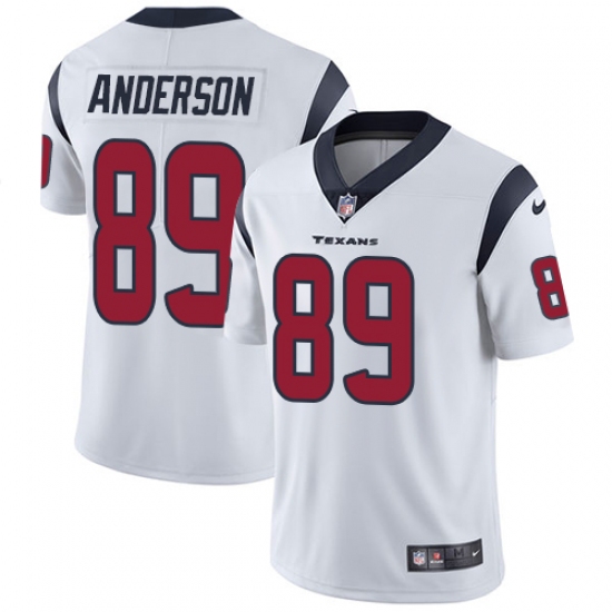 Men's Nike Houston Texans #89 Stephen Anderson Limited White Vapor Untouchable NFL Jersey - Ujersey