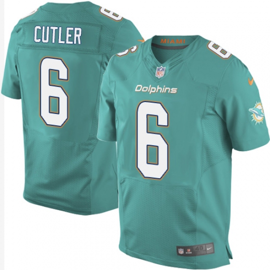 Men's Nike Miami Dolphins #6 Jay Cutler Elite Aqua Green Team Color NFL Jersey - Ujersey