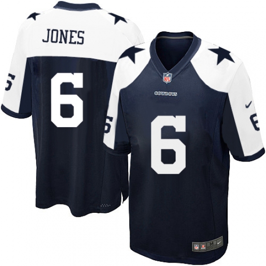 Men's Nike Dallas Cowboys #6 Chris Jones Game Navy Blue Throwback Alternate NFL Jersey - Ujersey