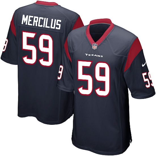 Men's Nike Houston Texans #59 Whitney Mercilus Game Navy Blue Team Color NFL Jersey - Ujersey