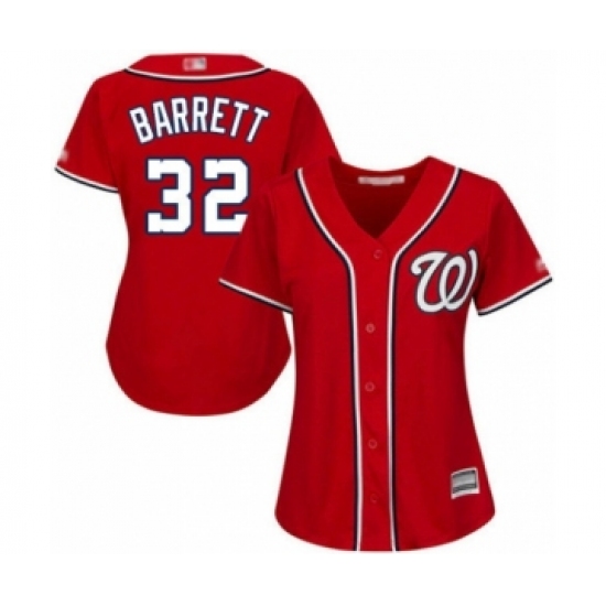Women's Washington Nationals #32 Aaron Barrett Authentic Red Alternate 1 Cool Base Baseball Player Jersey - Ujersey