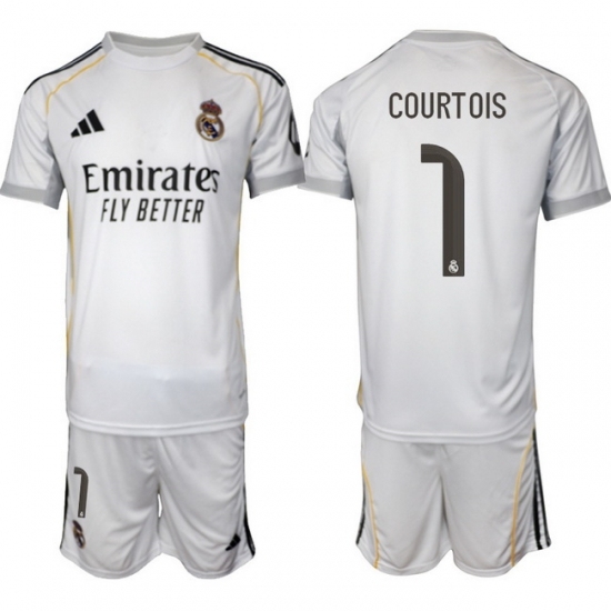 Men Real Madrid 2026 Soccer Jerseys White #1 COURTOIS