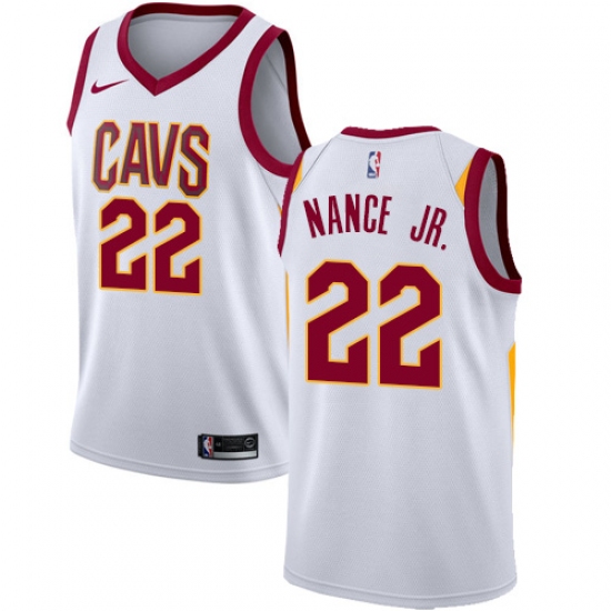 Men's Nike Cleveland Cavaliers #22 Larry Nance Jr. Swingman White NBA Jersey - Association Edition - Ujersey