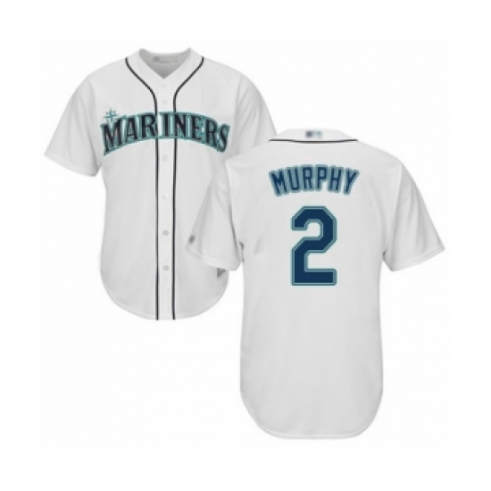 Youth Seattle Mariners #2 Tom Murphy Authentic White Home Cool Base Baseball Player Jersey - Ujersey
