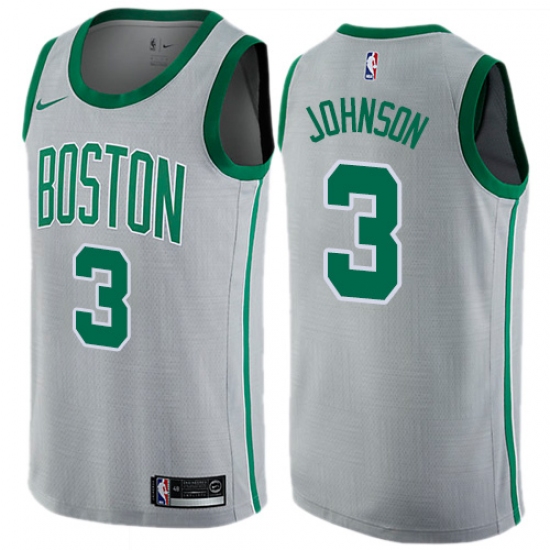 Youth Nike Boston Celtics #3 Dennis Johnson Swingman Gray NBA Jersey - City Edition - Ujersey