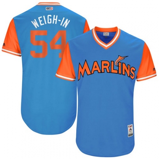 Men's Majestic Miami Marlins #54 Wei-Yin Chen 