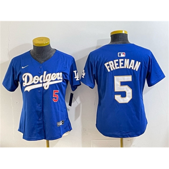 Youth Los Angeles Dodgers #5 Freddie Freeman Royal Gold Limited Stitched Baseball Jersey - Ujersey