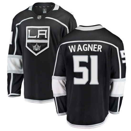 Men's Los Angeles Kings #51 Austin Wagner Authentic Black Home Fanatics Branded Breakaway NHL Jersey - Ujersey