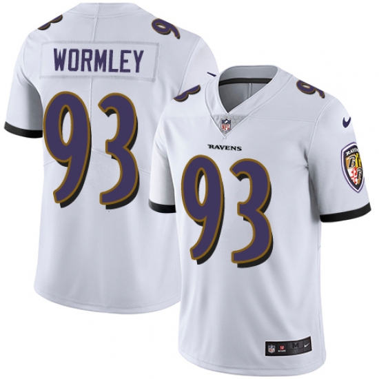 Men's Nike Baltimore Ravens #93 Chris Wormley White Vapor Untouchable Limited Player NFL Jersey - Ujersey