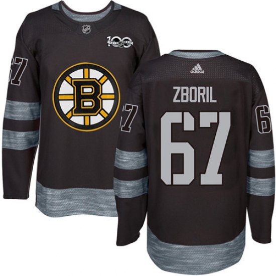 Men's Adidas Boston Bruins #67 Jakub Zboril Authentic Black 1917-2017 100th Anniversary NHL Jersey - Ujersey