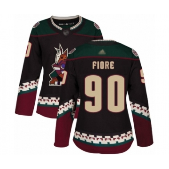 Women's Arizona Coyotes #90 Giovanni Fiore Authentic Black Alternate Hockey Jersey - Ujersey