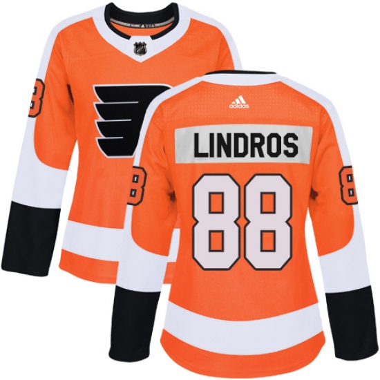 Women's Adidas Philadelphia Flyers #88 Eric Lindros Authentic Orange Home NHL Jersey