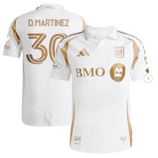 Mens LAFC David Martinez adidas White 2025 Secondary Authentic Player Jersey - Ujersey