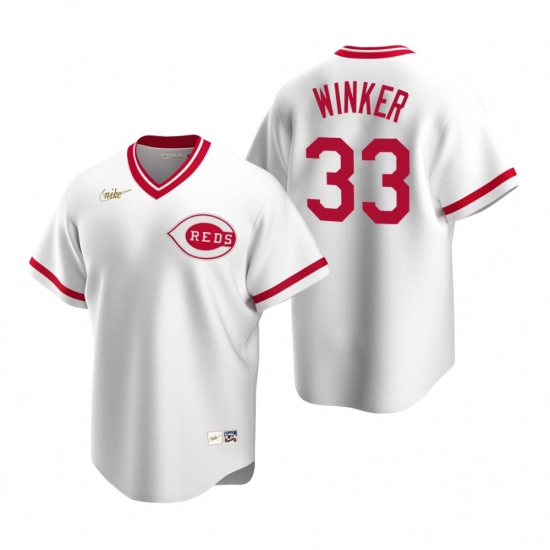 Men's Nike Cincinnati Reds #33 Jesse Winker White Cooperstown Collection Home Stitched Baseball Jersey - Ujersey