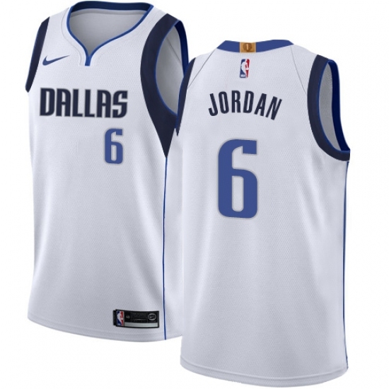 Women's Nike Dallas Mavericks #6 DeAndre Jordan Swingman White NBA Jersey - Association Edition - Ujersey