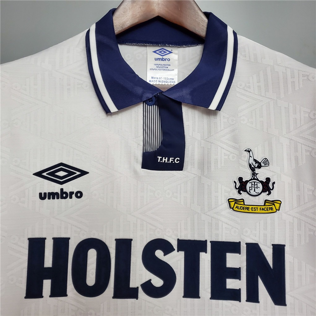 Tottenham Hotspur Retro Football Jersey Home Custom Shirt 1991/93 - ujerseystore