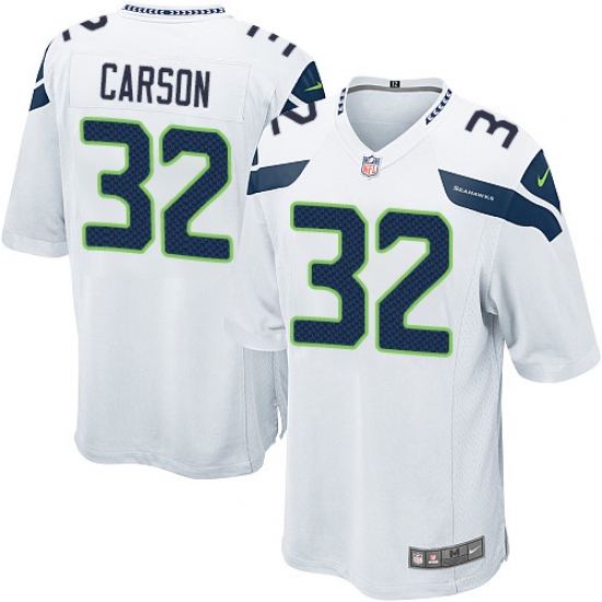 Men's Nike Seattle Seahawks #32 Chris Carson Game White NFL Jersey - Ujersey