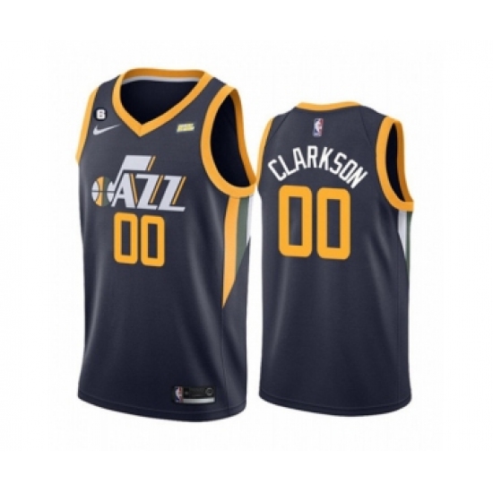 Men's Utah Jazz #00 Jordan Clarkson Navy Icon Edition With No.6 Patch Swingman Stitched Jersey - Ujersey