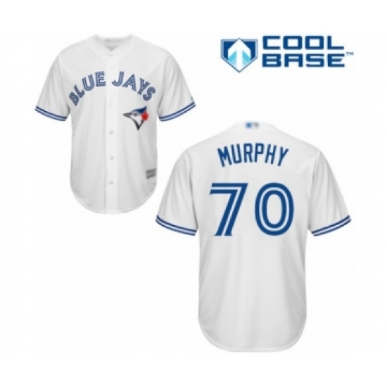 Youth Toronto Blue Jays #70 Patrick Murphy Authentic White Home Baseball Player Jersey - Ujersey