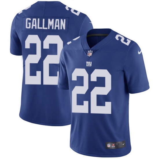 Youth Nike New York Giants #22 Wayne Gallman Royal Blue Team Color Vapor Untouchable Elite Player NFL Jersey - Ujersey