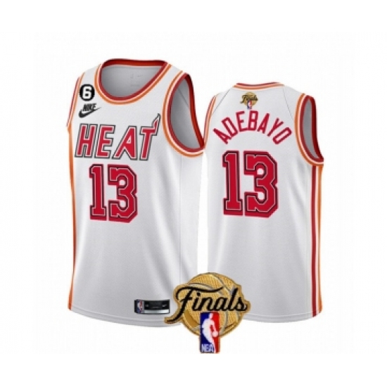 Men's Miami Heat #13 Bam Adebayo White 2023 Finals Classic Edition With NO.6 Stitched Basketball Jersey - Ujersey