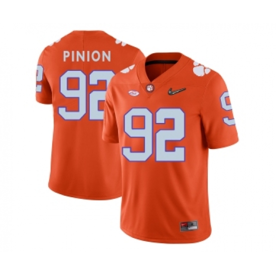 Clemson Tigers 92 Bradley Pinion Orange With Diamond Logo College Football Jersey - Ujersey