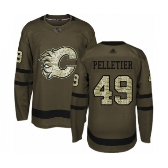 Men's Calgary Flames #49 Jakob Pelletier Authentic Green Salute to Service Hockey Jersey - Ujersey