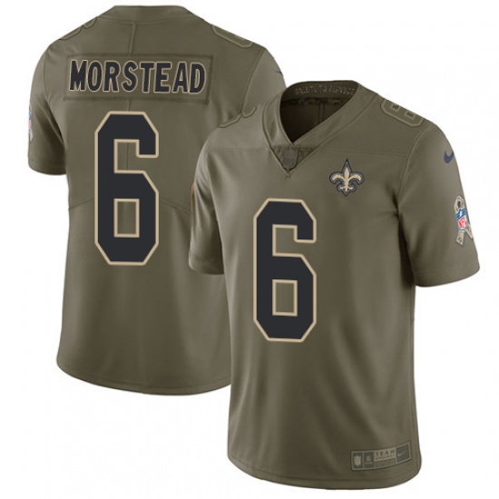 Youth Nike New Orleans Saints #6 Thomas Morstead Limited Olive 2017 Salute to Service NFL Jersey - Ujersey