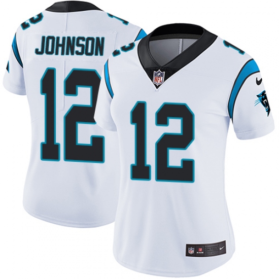 Women's Nike Carolina Panthers #12 Charles Johnson White Vapor Untouchable Limited Player NFL Jersey - Ujersey