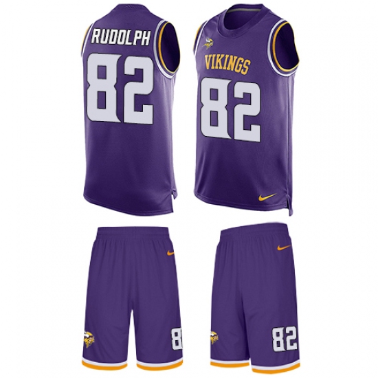 Men's Nike Minnesota Vikings #82 Kyle Rudolph Limited Purple Tank Top Suit NFL Jersey