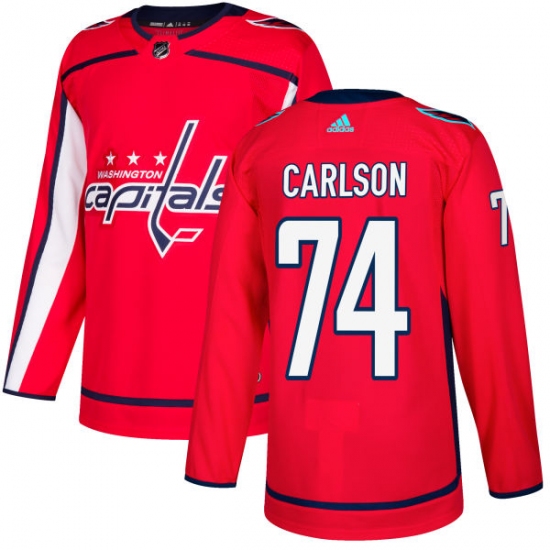 Men's Adidas Washington Capitals #74 John Carlson Authentic Red Home NHL Jersey - Ujersey