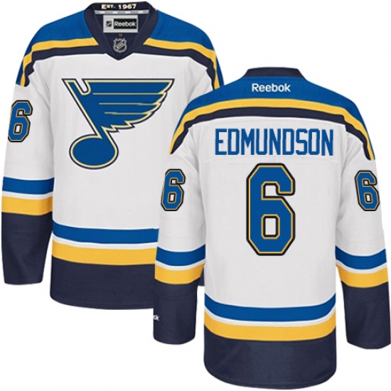 Women's Reebok St. Louis Blues #6 Joel Edmundson Authentic White Away NHL Jersey - Ujersey