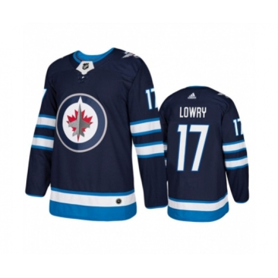 Men's Winnipeg Jets #17 Adam Lowry Navy Stitched Jersey - Ujersey