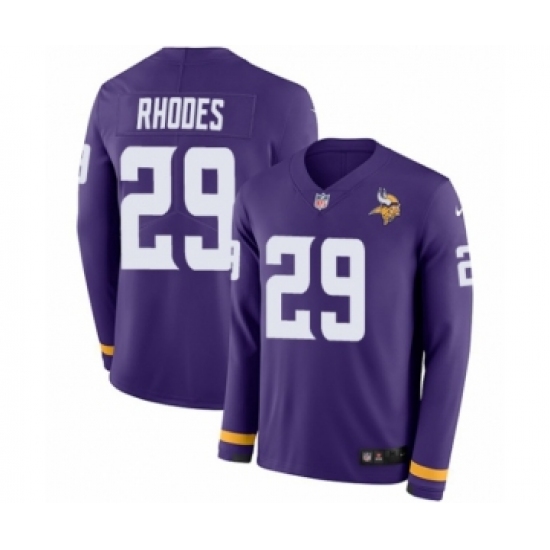 Men's Nike Minnesota Vikings #29 Xavier Rhodes Limited Purple Therma Long Sleeve NFL Jersey - Ujersey