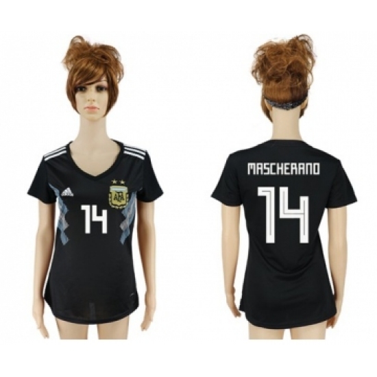Women's Argentina #14 Mascherano Away Soccer Country Jersey