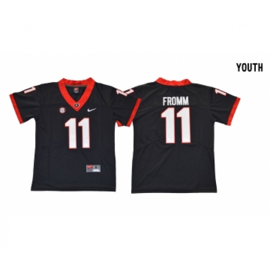 Georgia Bulldogs 11 Jake Fromm Black Youth College Football Jersey - Ujersey