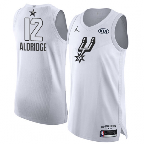 Men's Nike Jordan San Antonio Spurs #12 LaMarcus Aldridge Authentic White 2018 All-Star Game NBA Jersey - Ujersey